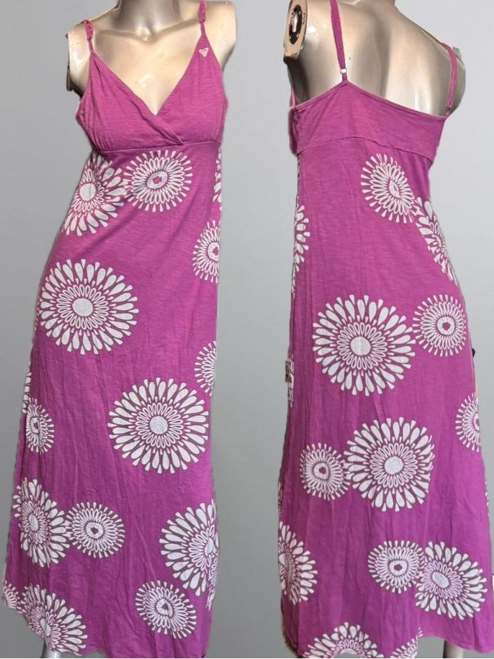 ROXY Y2K Purple Flower Print Maxi Dress